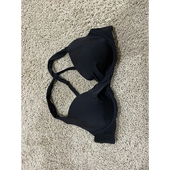 Athleta XS black two-piece bikini set halter underwire top high-waisted Shorts - Picture 9 of 15